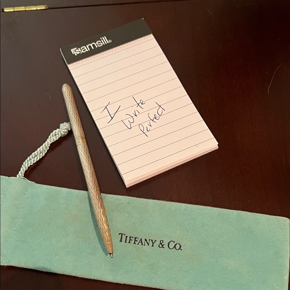 Tiffany & Co. Sterling Silver Pen with Blue Pouch